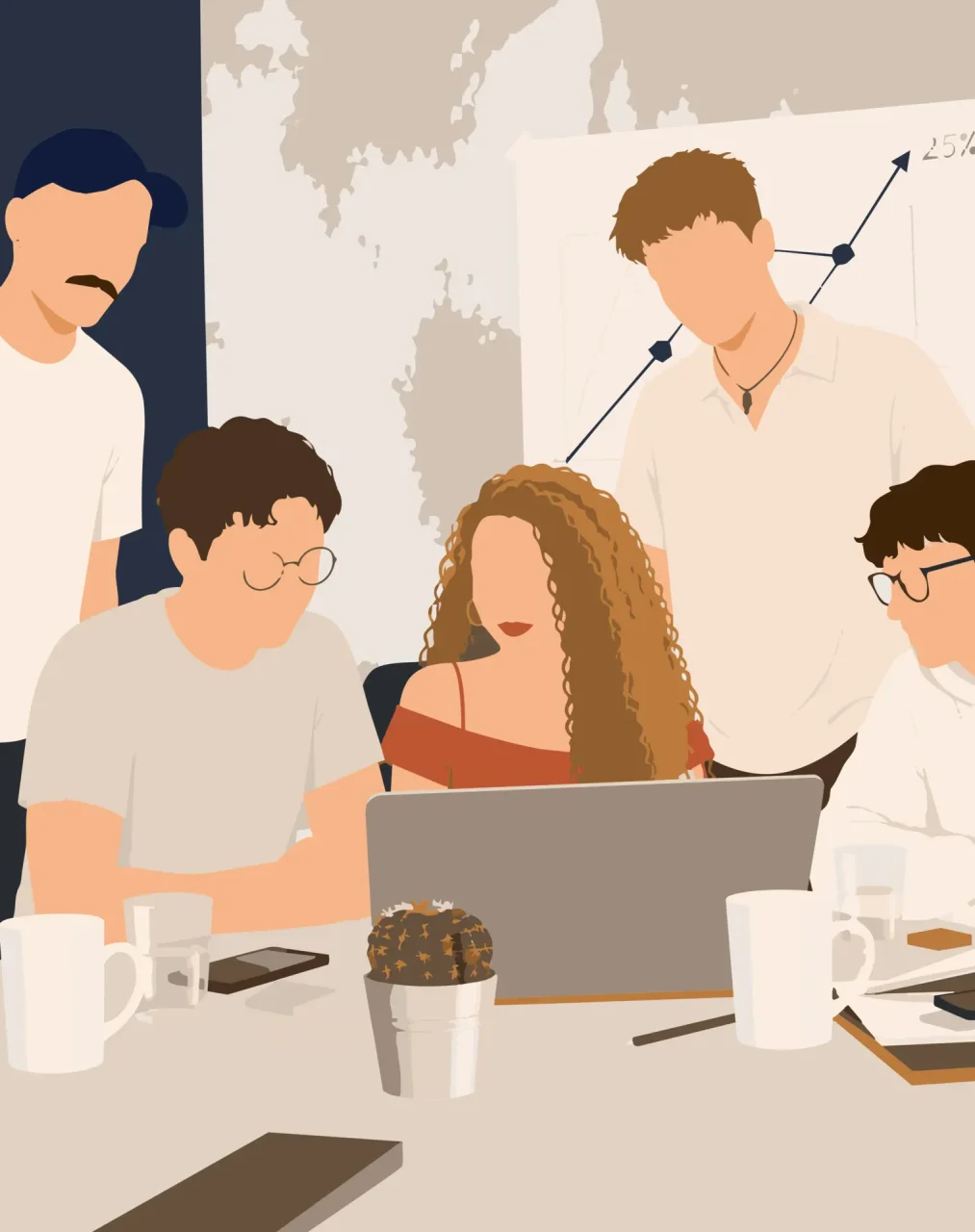 Team riunito per sviluppare strategie digitali e raggiungere i nuovi obiettivi del cliente.